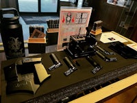 a display of various items on a table